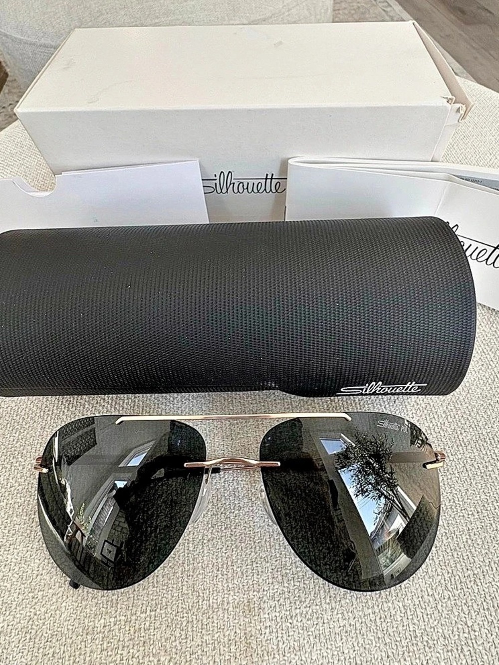 Silhouette Adventurer Sunglasses, Black & Gold, NWOT